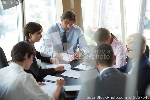 Image of business people group on meeting at office