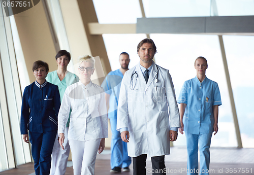 Image of doctors team walking