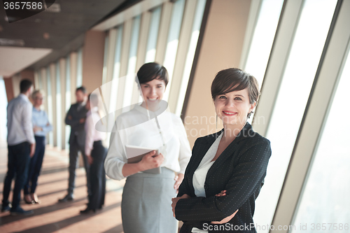 Image of business people group, females as team leaders