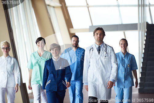 Image of doctors team walking