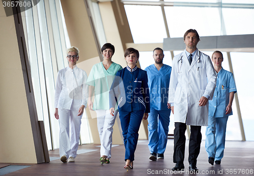 Image of doctors team walking