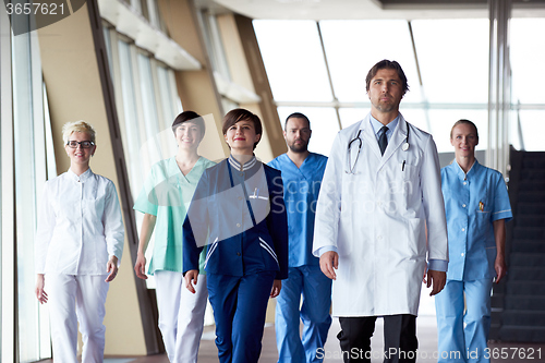 Image of doctors team walking