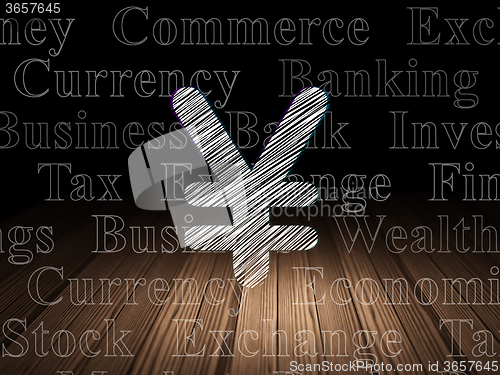 Image of Banking concept: Yen in grunge dark room