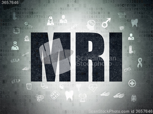 Image of Medicine concept: MRI on Digital Paper background