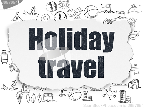 Image of Travel concept: Holiday Travel on Torn Paper background