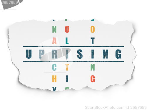 Image of Politics concept: Uprising in Crossword Puzzle