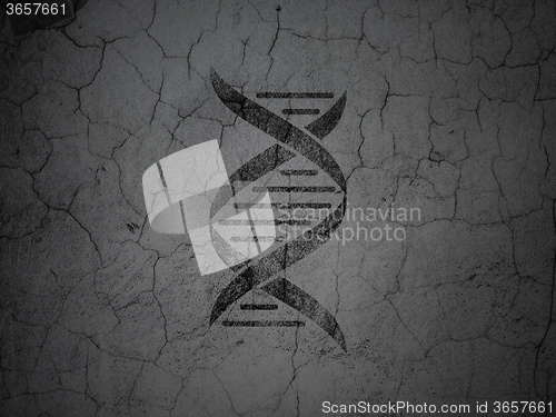 Image of Healthcare concept: DNA on grunge wall background