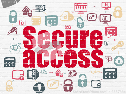 Image of Safety concept: Secure Access on wall background