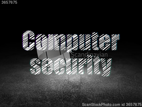 Image of Security concept: Computer Security in grunge dark room