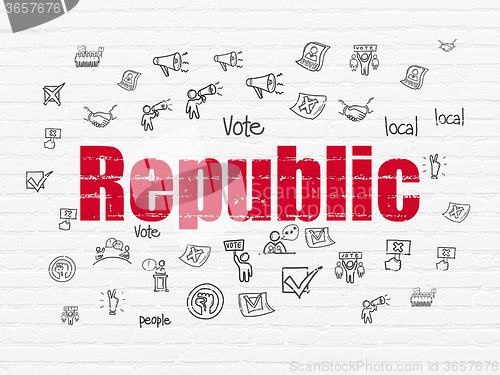 Image of Politics concept: Republic on wall background