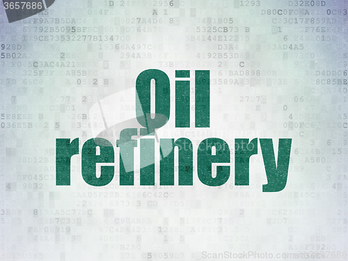 Image of Manufacuring concept: Oil Refinery on Digital Paper background