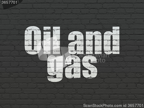 Image of Industry concept: Oil and Gas on wall background