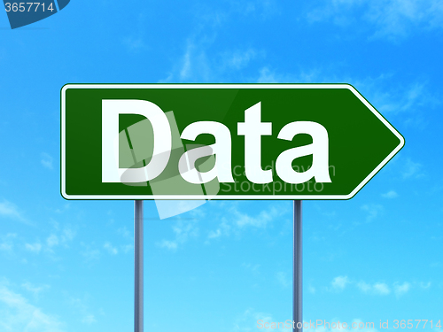 Image of Data concept: Data on road sign background