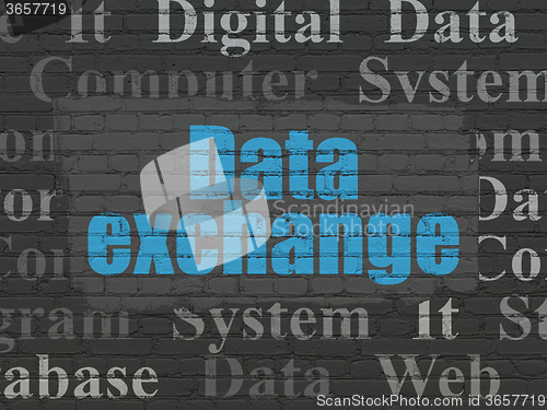 Image of Information concept: Data Exchange on wall background