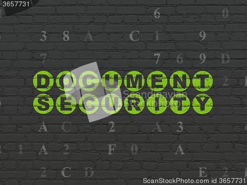 Image of Protection concept: Document Security on wall background