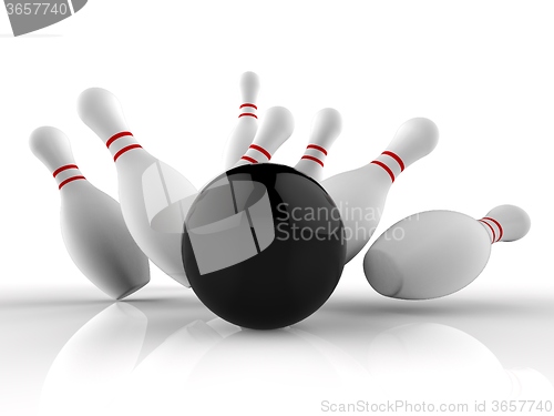 Image of Bowling Strike Showing Winning Skittles Game