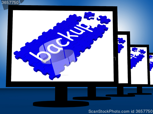Image of Backup On Monitors Shows Programs Recovery