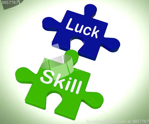 Image of Luck Skill Puzzle Means Competent Or Fortunate