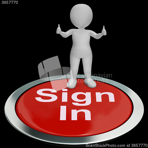 Image of Sign In Button Means Login Password And Account