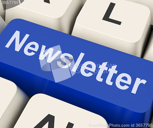 Image of Newsletter Key Shows News Letter Or Online Correspondence