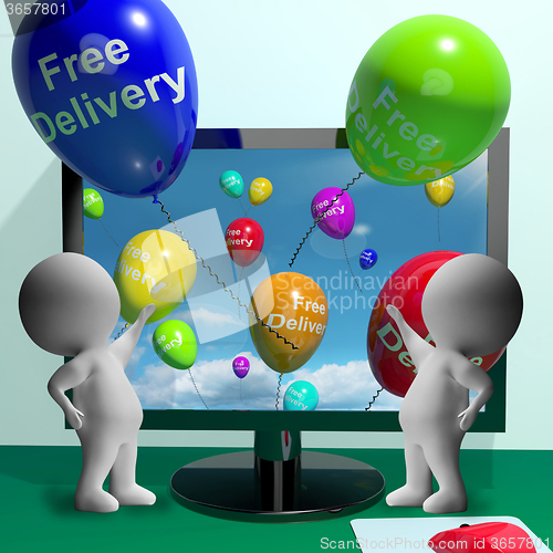 Image of Free Delivery Balloons From Computer Showing No Charge To Delive