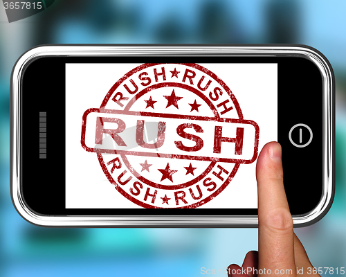 Image of Rush On Smartphone Showing Speed