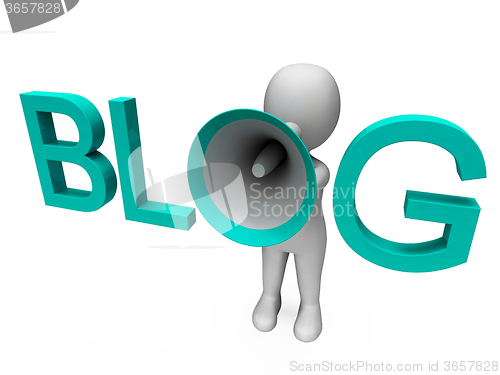 Image of Blog Hailer Shows Blogging Or Weblog Internet Site