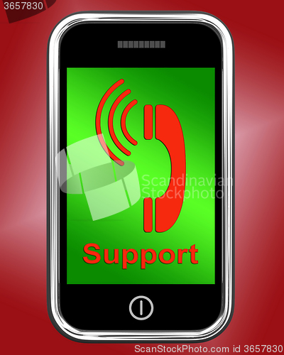 Image of Support On Phone Shows Call For Advice