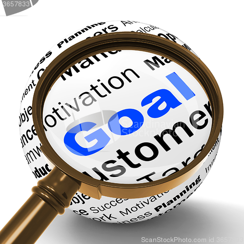 Image of Goal Magnifier Definition Shows Future Aims And Aspirations