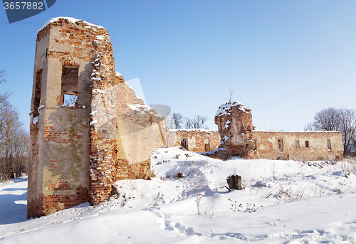 Image of ruins , Belarus. Winter