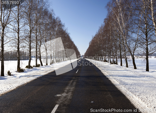 Image of winter road with snow