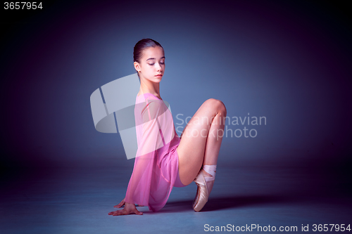 Image of Young ballerina dancer showing her techniques