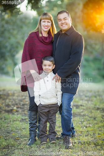 Image of Young Mixed Race Family Portrait Outdoors