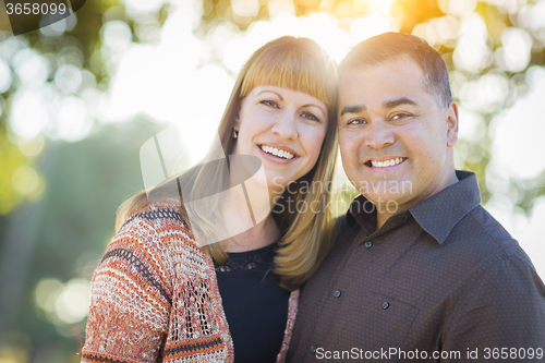 Image of Young Mixed Race Couple Portrait Outdoors
