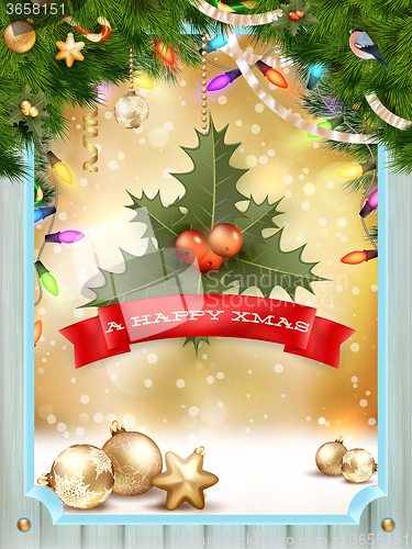 Image of Merry christmas card. Eps 10