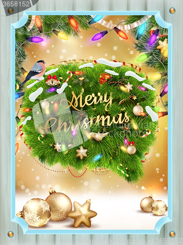 Image of Merry christmas card. Eps 10