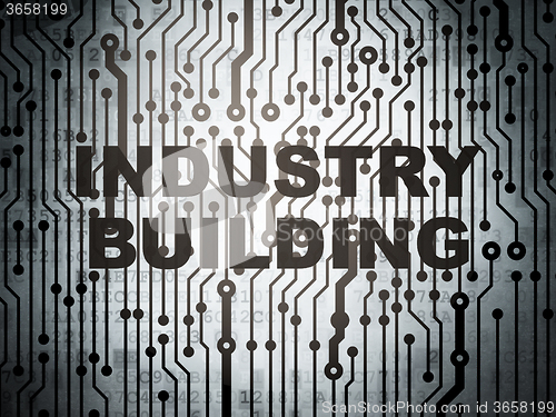 Image of Industry concept: circuit board with Industry Building