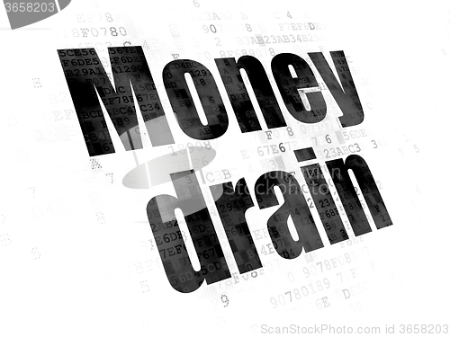 Image of Money concept: Money Drain on Digital background