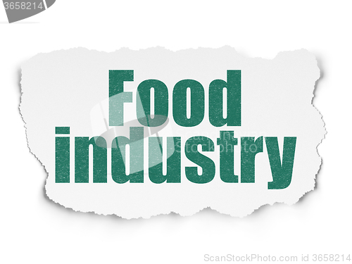 Image of Manufacuring concept: Food Industry on Torn Paper background
