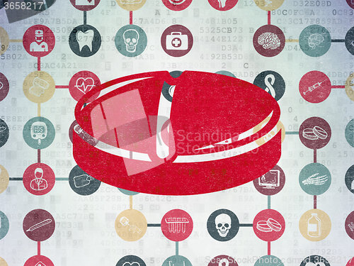 Image of Medicine concept: Pill on Digital Paper background