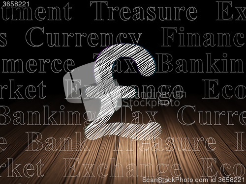 Image of Currency concept: Pound in grunge dark room