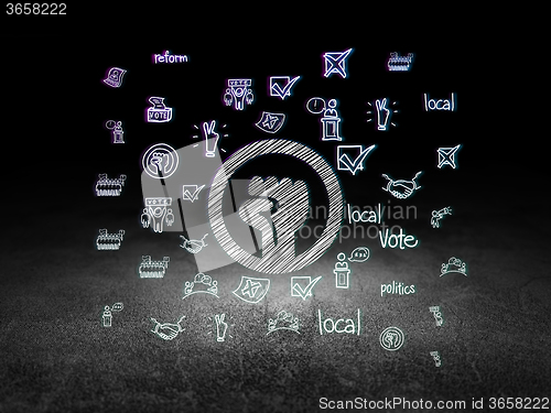 Image of Politics concept: Uprising in grunge dark room