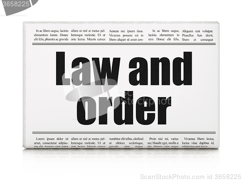 Image of Law concept: newspaper headline Law And Order