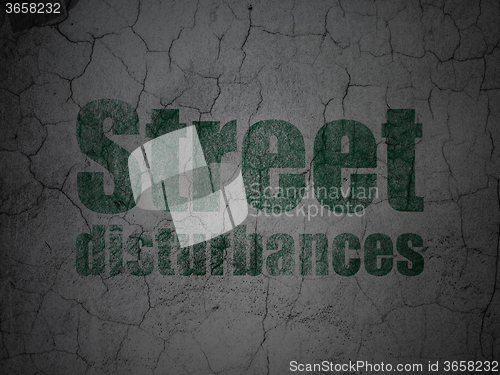 Image of Political concept: Street Disturbances on grunge wall background