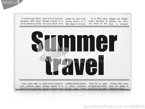 Image of Vacation concept: newspaper headline Summer Travel