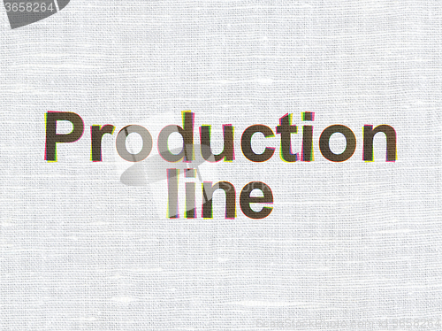 Image of Manufacuring concept: Production Line on fabric texture background