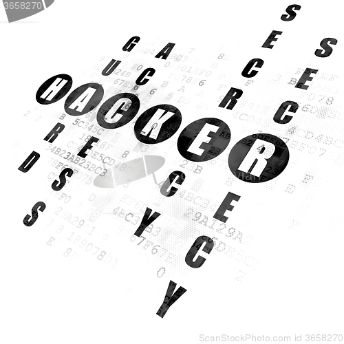 Image of Protection concept: Hacker in Crossword Puzzle