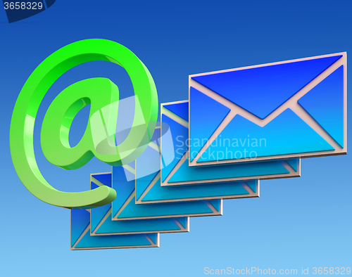 Image of At Sign Envelope Shows Email on Web