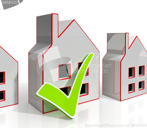 Image of Home Icons With Tick Shows House For Sale