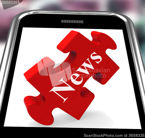 Image of News Smartphone Means Web Headlines Or Bulletin